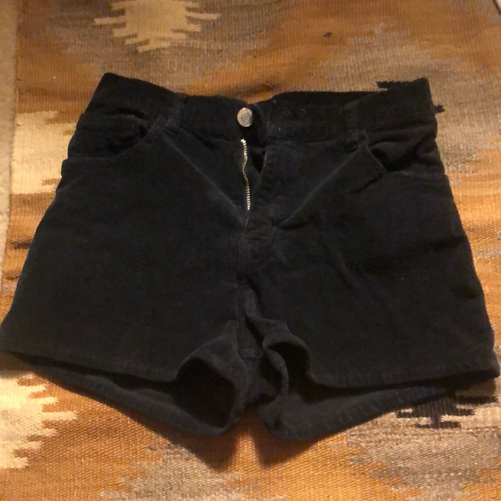 Dark blue high waisted brandy corduroy shorts